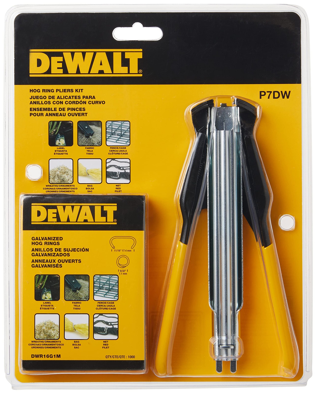 DEWALT Hog Ring Pliers Kit, Includes Pliers and 1000 Ring Pack (P7DW) 2