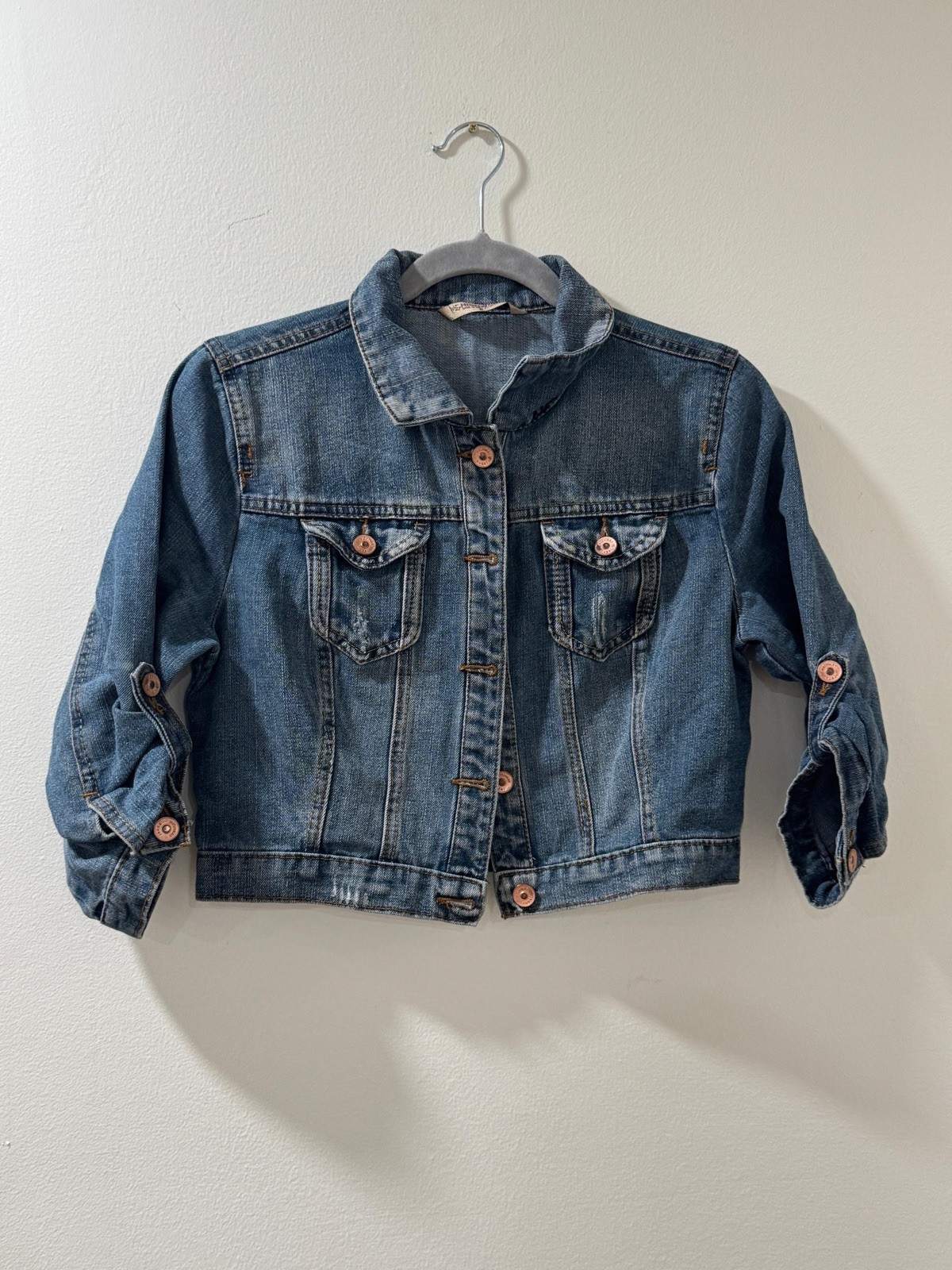 Women’s Vintage Highway Sport Jean Jacket Denim Blue Size Medium Cotton
