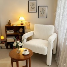 Bekrvio Modern Accent Chair, Velvet Living Room Armchair, Vanity Occasional Chai