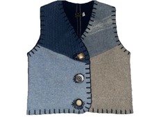 Baabaazuzu Vintage Upcycled Wool Vest Womens Medium