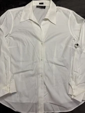 Jones New York Platinum Collection No Iron  Long Sleeve Blouse Size 12? White