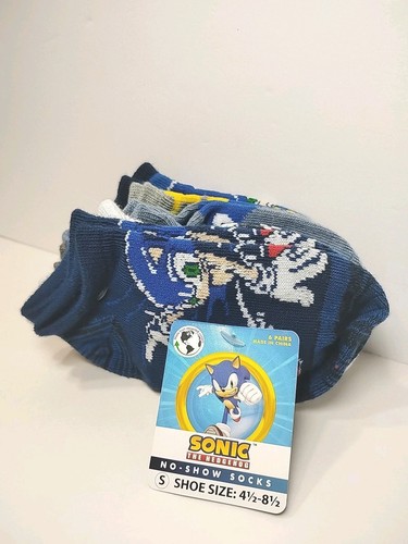 6-Pack Sonic The Hedgehog No-Show Crew Socks Kids Small (4¹/² - 8¹/²) Brand New - Picture 4 of 4