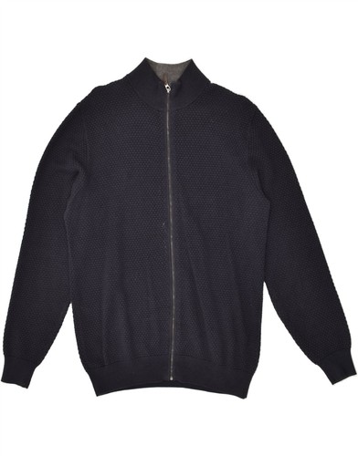 MASSIMO DUTTI Womens Cardigan Sweater UK 18 XL Navy Blue Cotton AA05