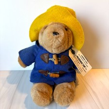 Vintage Kids Gift Sears 9" Paddington Bear Plush Yellow Hat Blue Coat With Tag