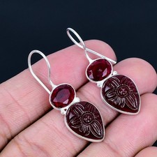 Pink Rubillite 925 Silver Plated Handmade Earrings of 1.58