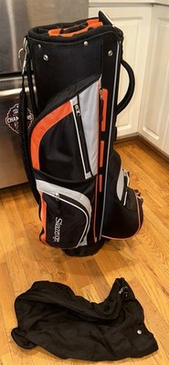 Slazenger Orange/Black Cart Bag w/ Cover, 14-Way Dividers and Multiple Pockets