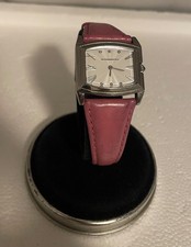 BCBG Maxazria Women's BG6027Diamonds S Steel Pink Leather Band Watch New Battery