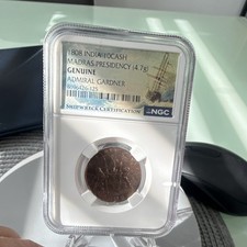 1808 India 10 Cash Madras Presidency Shipwreck NGC Admiral Gardner Certified