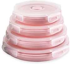 CARTINTS Silicone Collapsible Food Storage Containers-Prep/Storage Bowls with Li