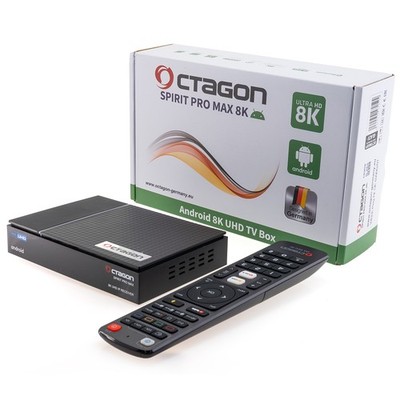Octagon Spirit Pro Max 8K UHD Android TV 11 Media Streaming Box 5G WLAN BT RCU