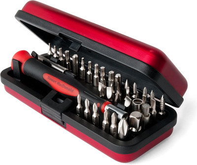 Guitar Tech Screwdriver Set   36-Piece Bit Set for Guitar Hardware   Compact No-
