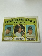 Vintage 1972 Topps Rookie Baseball Card #79, Carlton Fisk, Cecil Cooper. rookie card picture