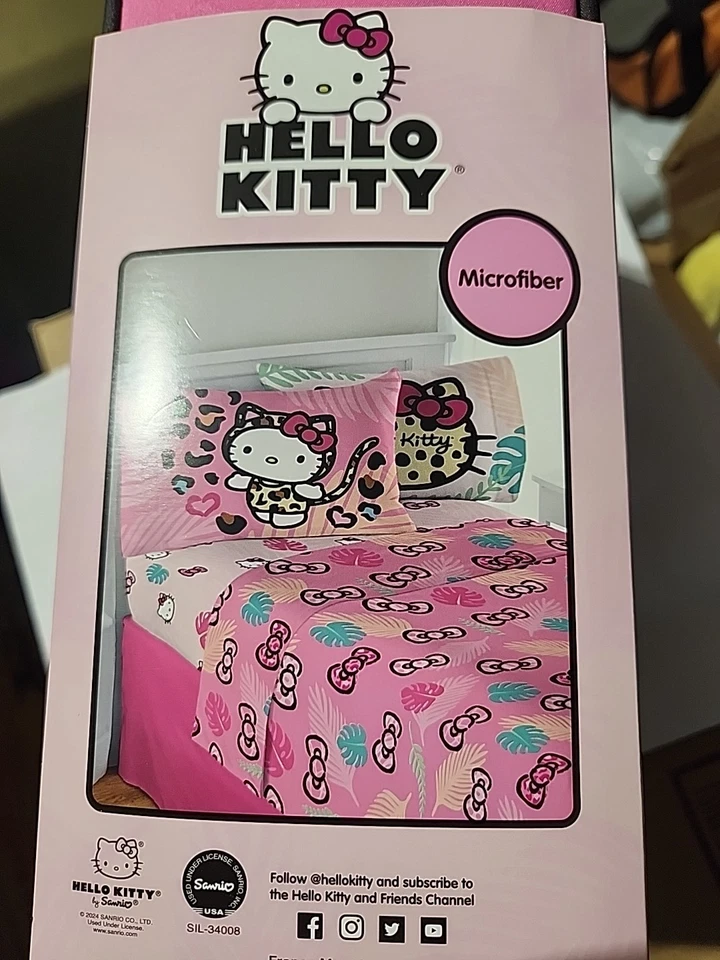 Juego completo de sábanas/microfibra Hello Kitty Wild Jungle 4 piezas Foto 2 de 4