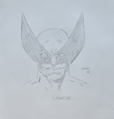 MARK SPEARS 1998 Sketch ~ WOLVERINE ~ Original Art ~ 8 1/2 × 11 in. - X-MEN 
