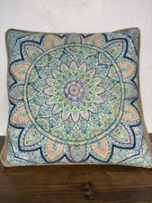 Mandala Bohemian Multicolor Cotton Square Double-Sided Throw Pillow