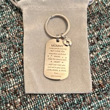 Mommy Silver Metal Key Chain with Heart Charm Family Love Theme for Women