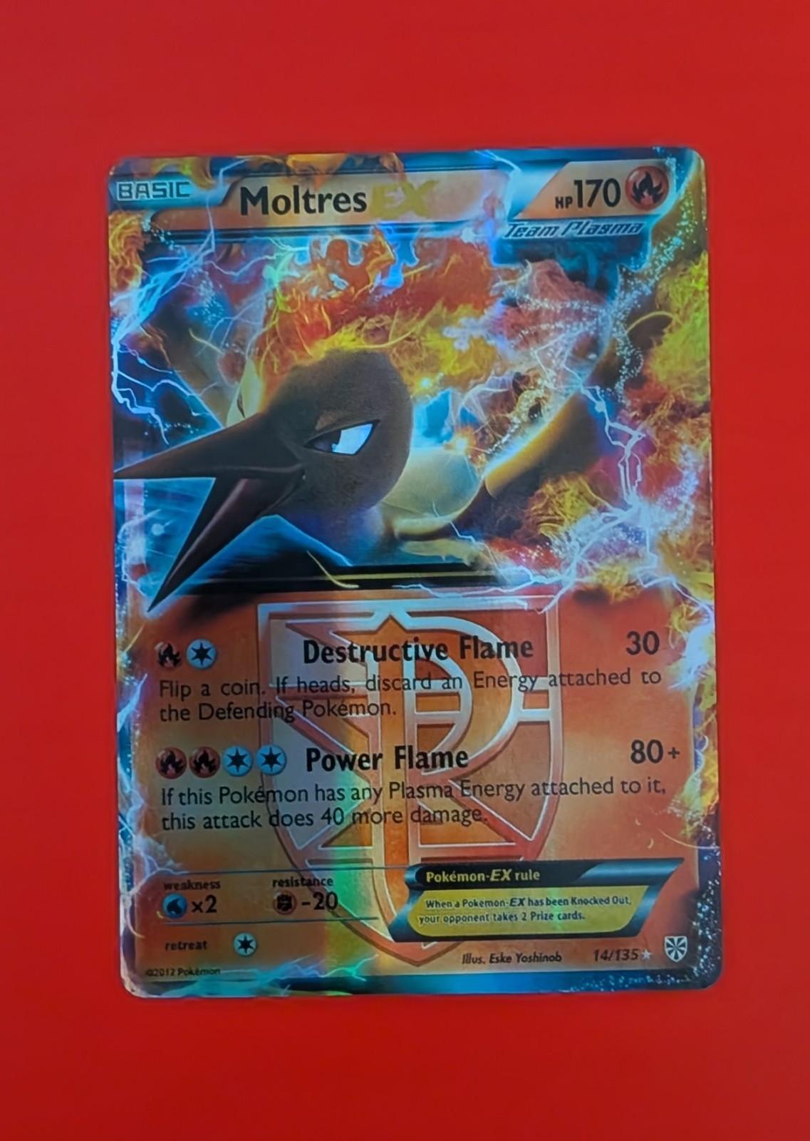 2013 Moltres EX 14/135 Holo EX Rare Plasma Storm Pokemon Holo Near Mint