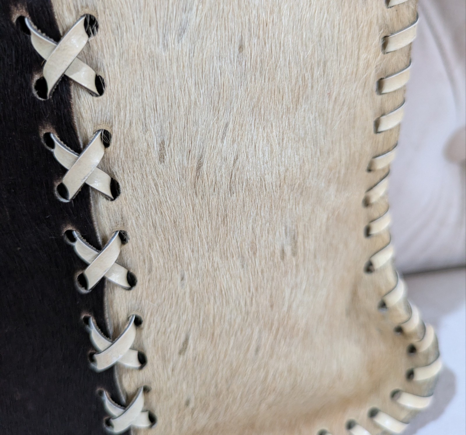 BROWN LEATHER COWHIDE PATCHWORK SLING BAG SHOULDE… - image 3