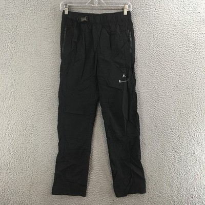 Jordan Pants Mens L Jogger Athletic Track Zip Pocket Lightweight Nylon Black