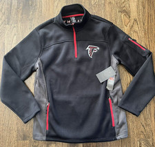 Atlanta Falcons NWT Men's Medium Quarter Zip Pullover Black Embroidered NWT $90