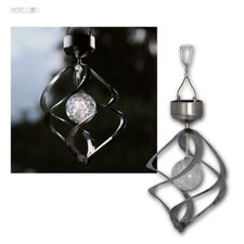 Solarlampe LED Windspiel WIND MILL silber Gartenleuchte Windmühle Solar-Leuchte
