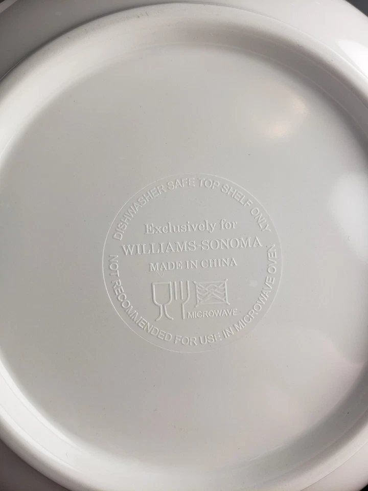 Juego William Sonoma Melamina French Country: 6 Platos de Cena 6 Cuencos Borde Vieira Foto 2 de 4