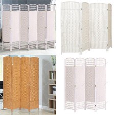 Solid Weave Wicker Room Divider Folding Privacy Screen Panel Partition Furniture