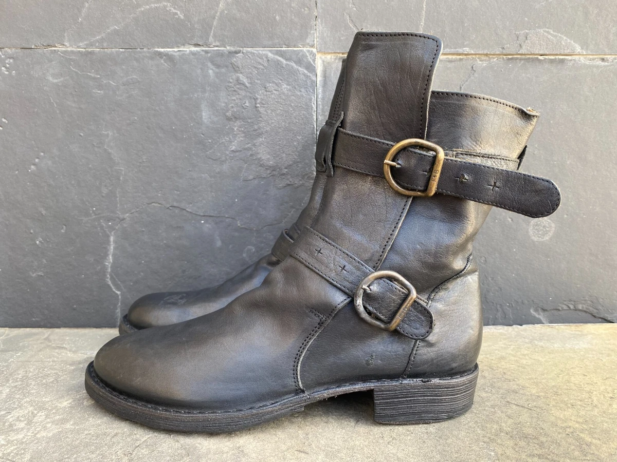 Mint Fiorentini Baker Eternity 2 Buckle Black Moto Boot Women s EU 38 US 8