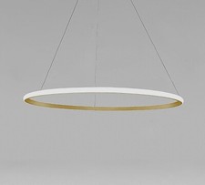 Modern LED Single Ring Chandeliers Gold Black Adjustable Aluminium Ceiling Light