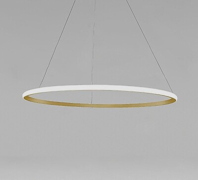Moderne LED Einzelring Kronleuchter Gold Schwarz Verstellbar Aluminium Deckenleuchte
