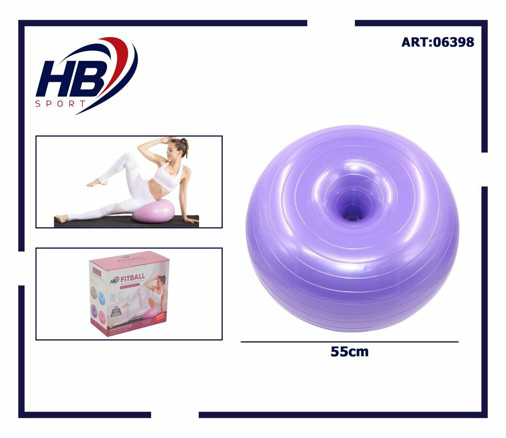 Gymball Fitball Pelota De Gimnasia Inflable Yoga Pilates Fitness 55Cm Morado DFH
