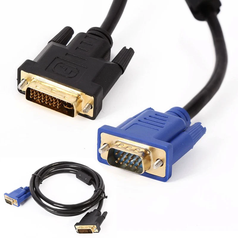 DVI Male to VGA Male Cable DVI-I 24+5 Converter in Sri Lanka