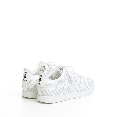 BERLUTI 1490$ White Braided Leather Stellar Low Top Sneakers - Picture 8 of 11
