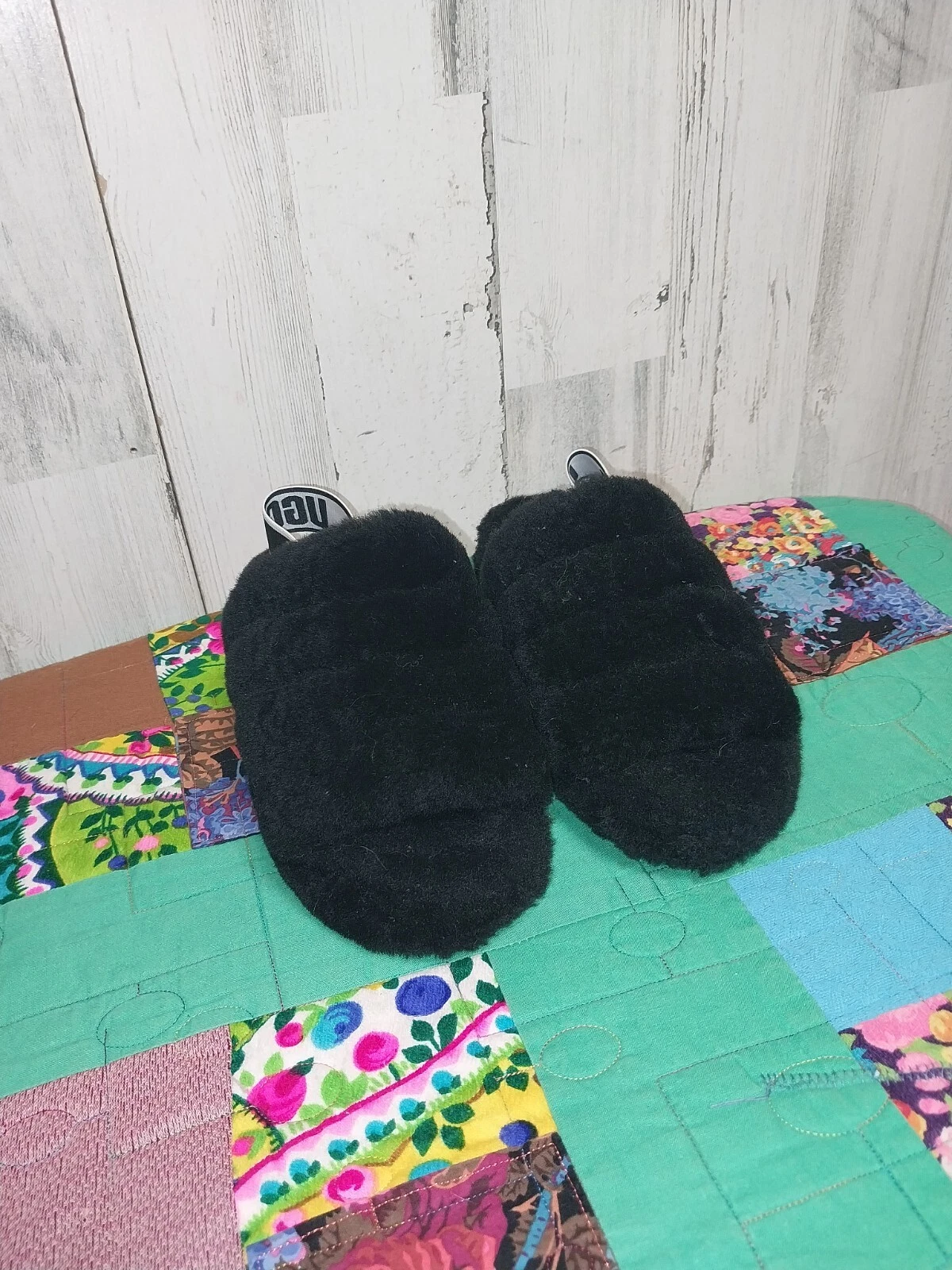 Ugg sandalo donna Fluff Yeah slide slipper nero taglia US 6