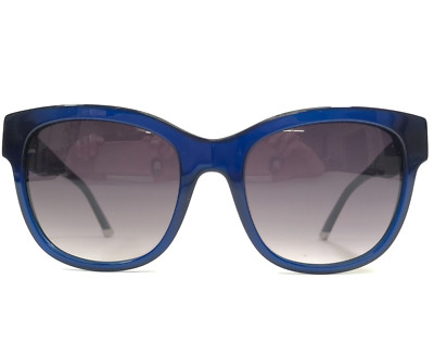 Ana Hickmann Sunglasses AH9223 T01 Clear Blue Square Frames with Purple Lenses