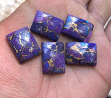 Natural Purple Copper Turquoise Cabochon Cushion Loose Gemstone 10x12MM 10Pc 8