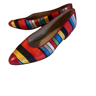 Andrea Carrano Italy multicolor stripes flats size 7B