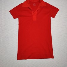 Everlane Retro Jersey Polo Dress Size XS  Red Collared Organic Cotton 