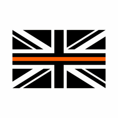 Thin Orange Line UK Flagge Bügeln auf Siebdruck maschinenwaschbar Transfer Patch