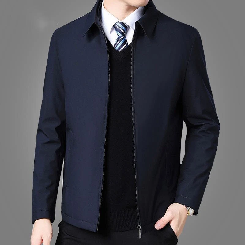 Mens Jackets And Coats Turn Down Collar Men Winter Jacket Zipper Side  Pocket Men | eBay