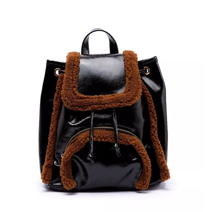 Faux Fur Exterior Backpack Small Bags & Handbags for Women 