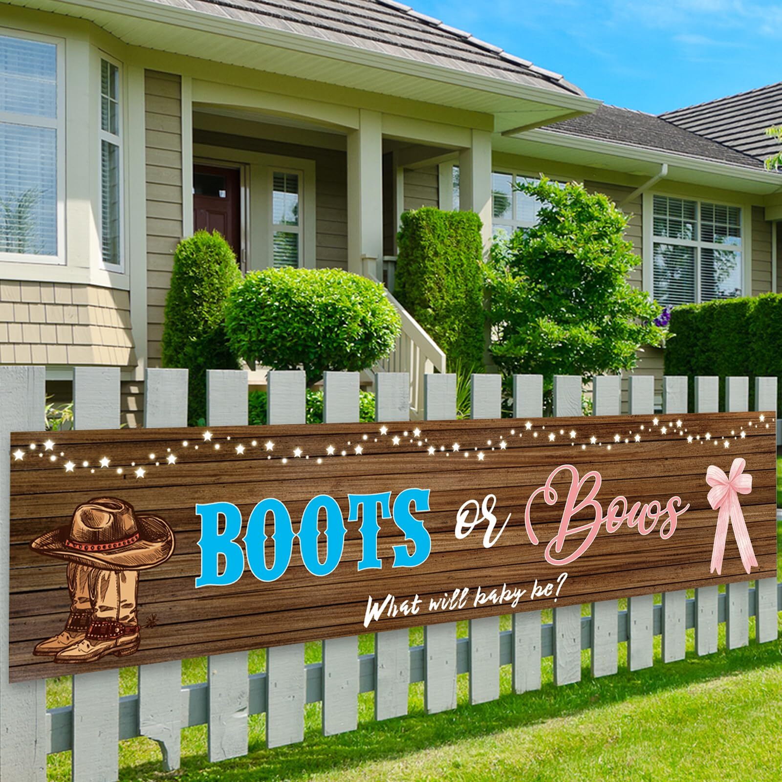 ShuanQ Boots or Bows Yard Banner