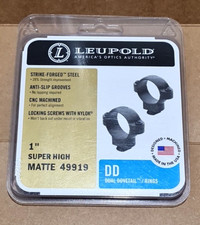 Leupold 1" DD Dual Dovetail Super High Matte Rifle Scope Ring Mounts #49919
