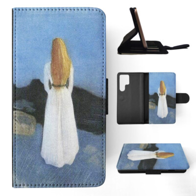 FLIP CASE FOR SAMSUNG GALAXY|EDVARD MUNCH - YOUNG WOMAN ON THE SHORE ART