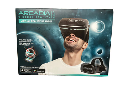 Virtual Reality Headset ARCADIA 360 Smartphone VR Android Apple I Black *NIB*