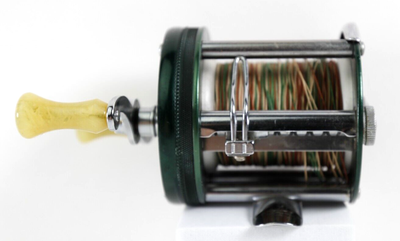 Moulinet de pêche vintage vert GE Sportscast modèle 1973