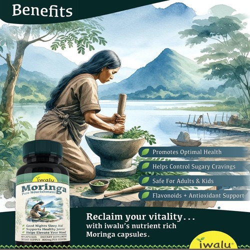 Organic Moringa - Harness The Power Of Pure Nutrition, iwalu Moringa Capsules - Picture 2 of 12