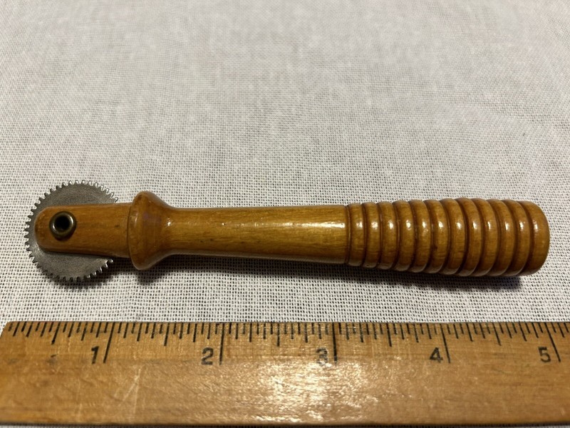 Vintage Wood Handle Leather Stitch Marking Roller