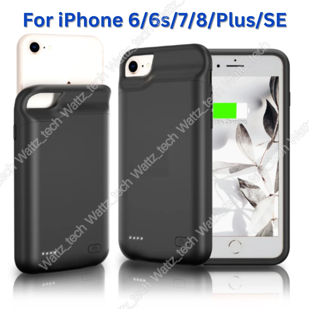 Smart Charging Cover Power Bank Battery Case iPhone 6 6s 7 8Plus | eBay