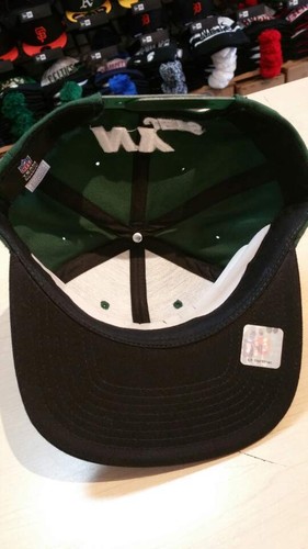 NFL New York Jets Team Logo 2 Tone Green Black Retro Snapback Cap Hat - Picture 5 of 5